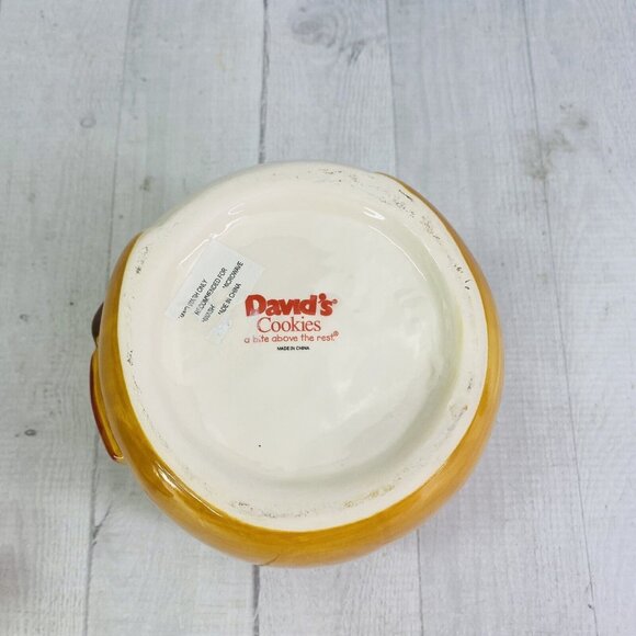 David's Cookies Christmas Reindeer Red Scarf Hand Painted 9.5" Cookie Jar Rare - Picture 9 of 12